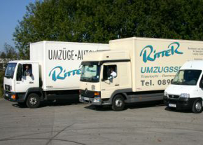 Fuhrpark von Ritter Umzüge mit Lkw und Transportern